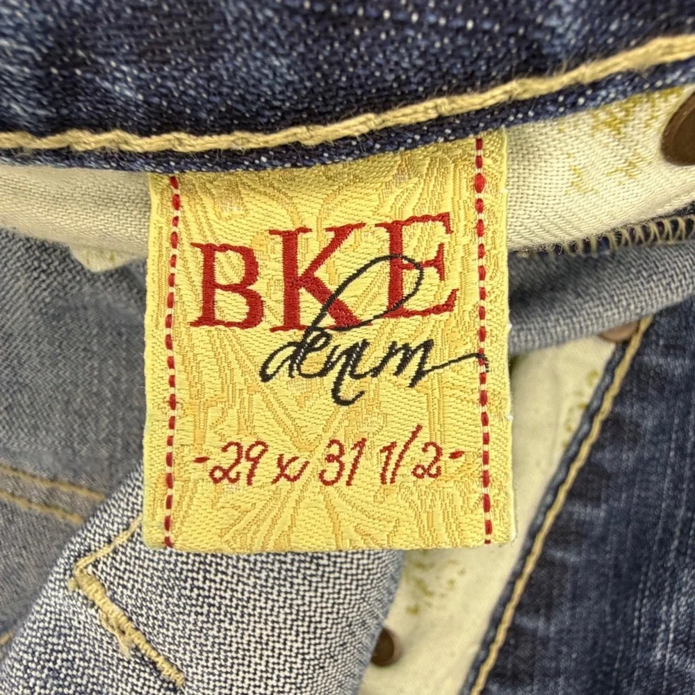 BKE Culture Boot Jeans Women's 29x31.5 Blue Embroidered Stretch Boho Cowgirl